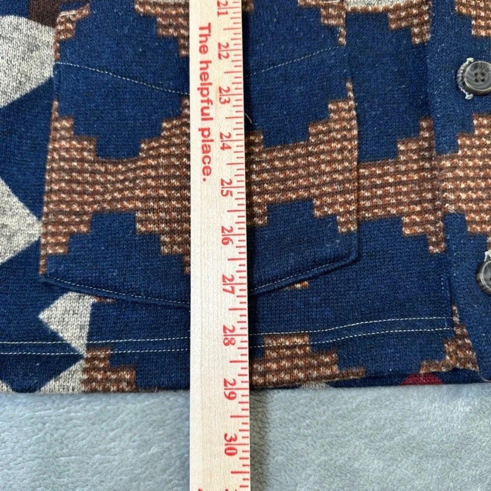 Levis Mens Southwestern Fleece Shawl Collar Button Cardigan Jacket Brown Blue L
